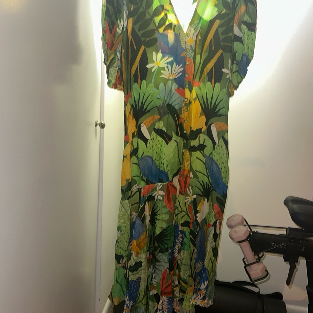 Tropical Print Maxi Dress